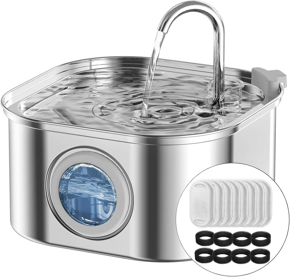 NautyPaws 3.2 L Stainless Fountain G108