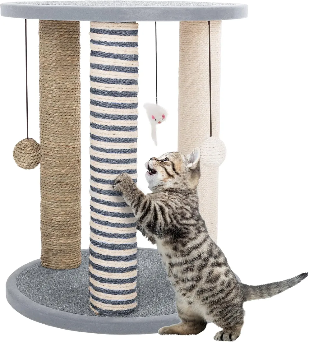 PETMAKER 3-Post Scratcher with Perch
