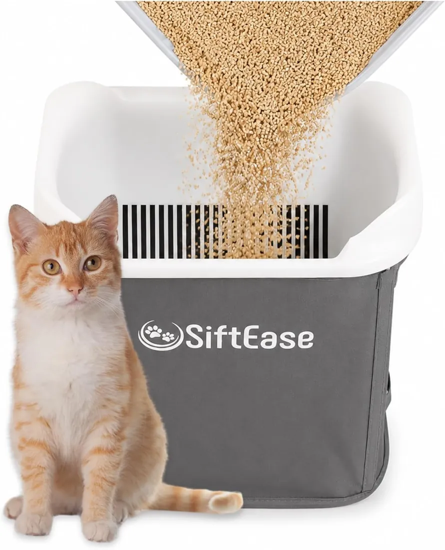 SiftEase Scoop-Free Litter Sifter with Bin